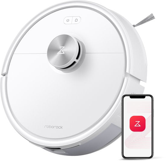 Roborock Q7 M5–Robotstofzuiger met dweilfunctie–10000 Pa sterke zuigkracht–Dubbel antiklitsysteem– 150 min gebruiksduur– LiDAR-navigatie–Stofzuigerrobot voor tapijt– Dierenharen–Wit–Q5 PRO Upgrade(wit/Roborock Q7 M5)