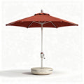 Zonnescherm van 250 x 250 cm met betonbasis en verstelbare parasol in rood