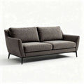 Twee-zits bank in donkergrijs stof met metalen poten 180 x 85 x 75cm