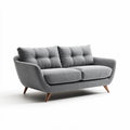 Grijze stoffen bank met houten poten afmetingen 180 x 85 x 75cm