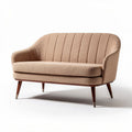 Bank van textiel 150 x 80 x 75cm in beige met houten poten