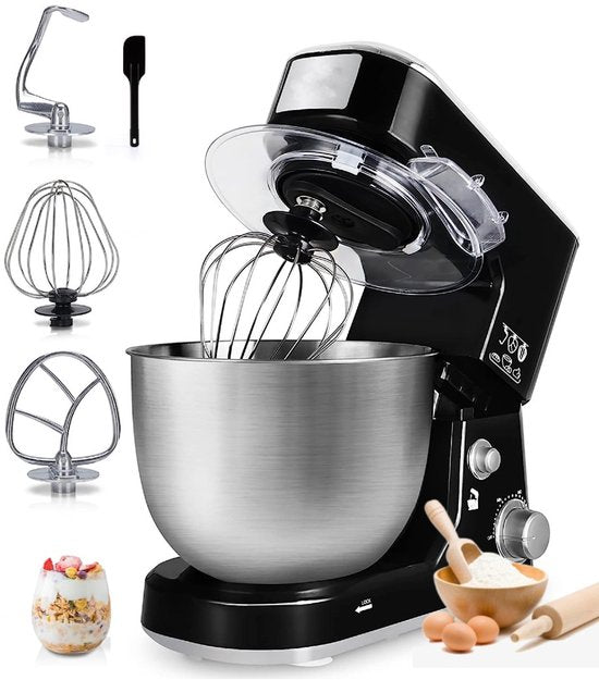 Royalty line Royalty Line® PKM700 Keukenmachine - Keukenmixer 4 Liter - 1000W Keukenrobot - Foodprocessor Met Accessoires - Zwart(PKM700 Zwart)