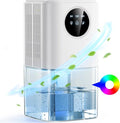 Merkloos / Sans marque Luchtontvochtigers - 1800ML Luchtontvochtiger, Ultra-Stille Elektrische Ontvochtiger (≤38 dB), 7 LED-tactiele sfeer, Automatisch Uitschakelen, Draagbare Apparatuur met Timer voor Kleedkamer, Badkamer, Slaapkamer