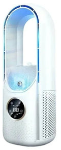 Pelor USB Luchtkoeler - Bladloze Ventilator met Bevochtiging - Ventilator - 6 Snelheden en Timerfunctie - 100 ml - Wit(Wit)