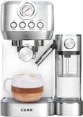 Media Evolution Espressomachine 20 Bar - Auto Melkopschuimer - Coffee Machine - Italiaanse pomp - RvS Koffiemachines - COOK-IT