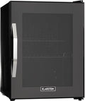 Klarstein Mini Koelkast met Glazen Deur, Mini Koelkast voor Kamer, Kleine Drankkoelkast met Verstelbare Planken, 33 Liter, Stille Indoor/Outdoor Koelkast - Compact - Zwart - LED Touch - Mini Fridge - Hotelkoelkast - Kleine Koelkast