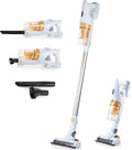 PRIMO PR500SV Steelstofzuiger Draadloos 3-in-1 - Stofzuiger Zonder Zak - Kruimelzuiger - HEPA Filter - Wit/Peach(Wit)
