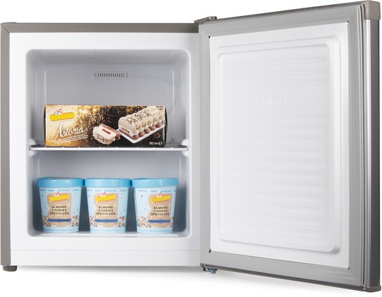 PRIMO PR116DV Mini Vriezer - Kleine Diepvries - Vrijstaand - 33L - E - Zilver(Zilver)