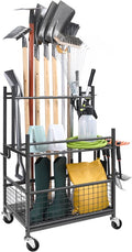 Vevor VEVOR Tuingereedschapstandaard 652 x 403 x 990 mm Gereedschapshouder Organizer Koolstofstaal Multifunctioneel Tuingereedschap Opbergrek 16 Sleuven 18 Haken Tuingereedschapshouder Bezemshouder