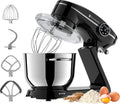 KitchenBrothers Keukenrobot - Keukenmachine - Touch Display en Timer - 6,2L - 1800W - Keukenmixer - Aluminium - Zwart(Zwart， 1800W Display)