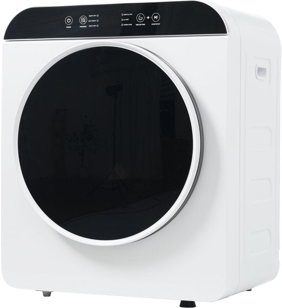 Merkloos / Sans marque Compacte Afvoerdroger - Mini Wasdroger - Met UV-Sterilisatie - 6 Droogprogramma's - 3 kg Capaciteit - Voor Kleine Ruimtes - Wandmontage - 830W