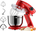 KitchenBrothers Keukenrobot - Keukenmachine - Touch Display en Timer - 6,2L - 1800W - Keukenmixer - Aluminium - Rood(1800W Display， Rood)